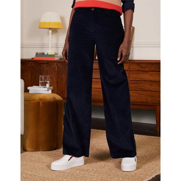 NWT Boden Alexia Wide Leg Corduroy Trouser Pants in Navy Blue, size 6 (US) - Picture 5 of 9
